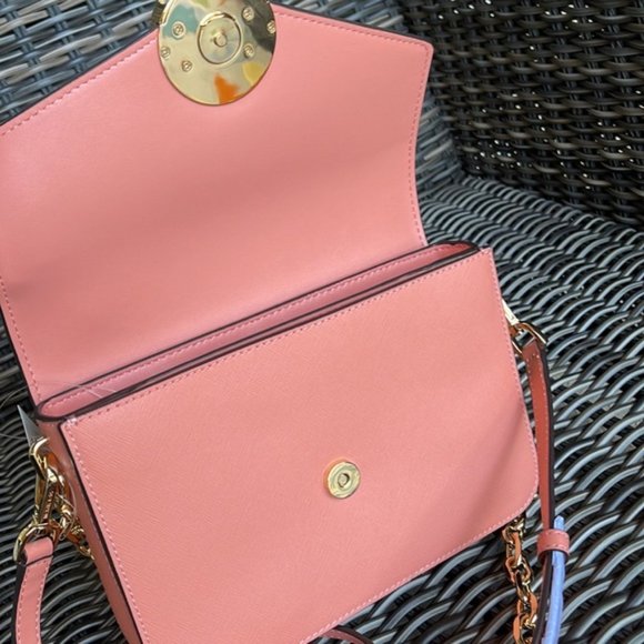 Michael Kors Carmen Medium Monogram Flap Crossbody Convertible Shoulder Bag - Picture 9 of 16